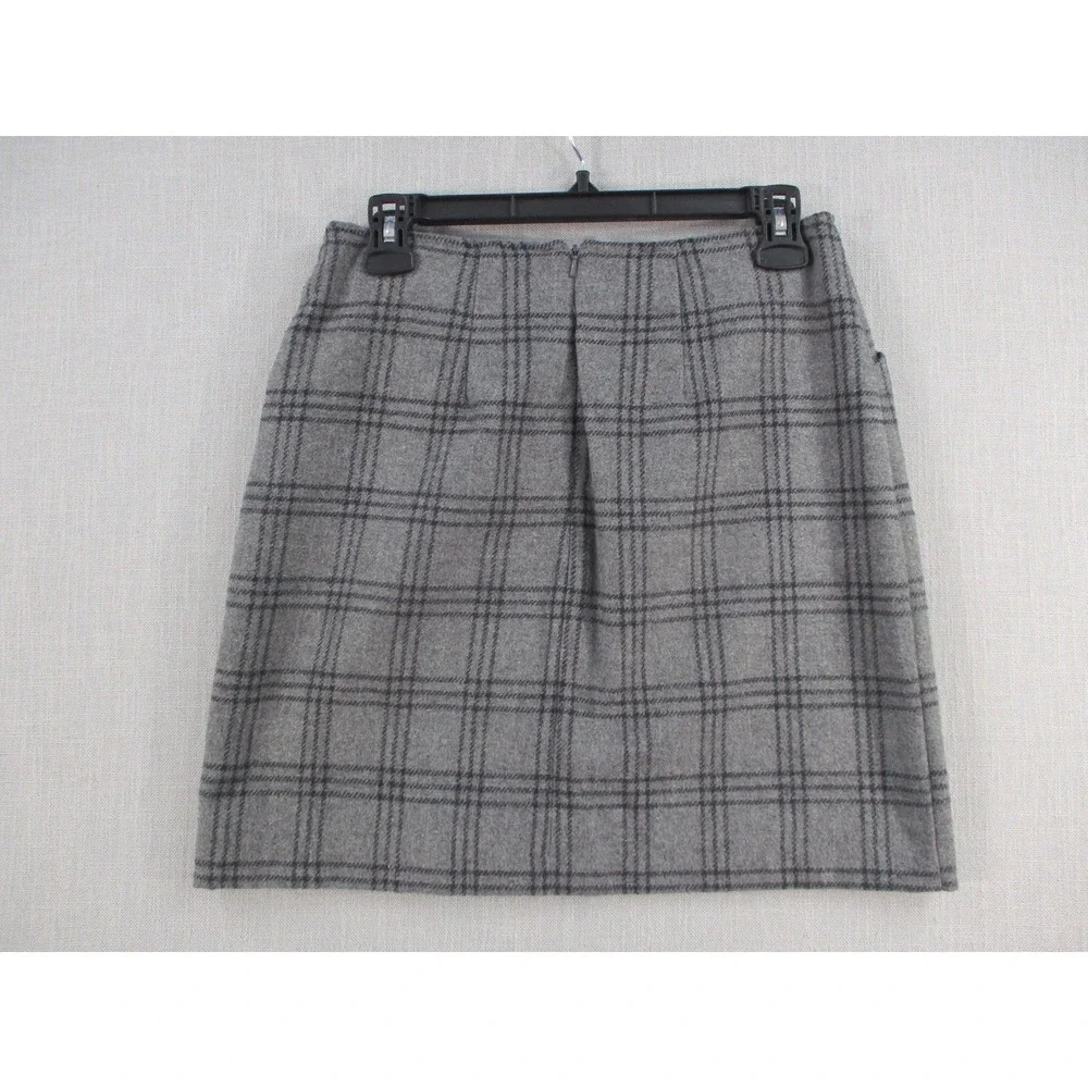 The Limited Grey Plaid Wool Blend Mini Skirt Womens Size 6 Pockets‎ Academic